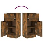 vidaXL Buffet Chêne fumé 30x30x70 cm Bois d'ingénierie