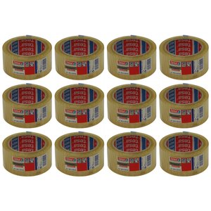 Adhésif d'emballage tesaPack PP Acrylique Silencieux 50 Mic 50mm x L66 m Transparent x 12 TESA