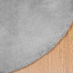 vidaXL Tapis en Fourrure Synthétique de Lapin Gris Ø 160 cm Polyester