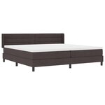 vidaXL Lit à ressorts avec matelas Marron foncé 200 x 200 cm Polyester