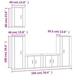 vidaXL Ensemble de meubles TV 5 Pièces Chêne marron Bois d'ingénierie