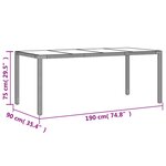 vidaXL Ensemble à manger de jardin et coussins 7 Pièces beige rotin verre