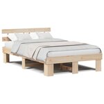 vidaXL Cadre de lit Marron 120 x 190 cm Bois de pin massif