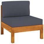vidaXL Canapé de jardin 4 places et coussins gris foncé bois d'acacia