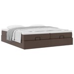 VidaXL Cadre de lit ottoman avec matelas marron 200x200 cm similicuir