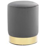 vidaXL Tabouret Gris foncé et doré Velours 28 x 36 cm