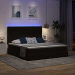 vidaXL Lit de rangement LED avec matelas Noir 180 x 200 cm Velours