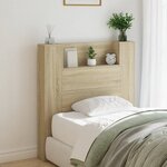 vidaXL Armoire tête de lit avec LED chêne sonoma 100x16 5x103 5 cm