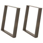 vidaXL Pieds de table à manger en U 2 pièces Acier naturel 80 x (72-73) cm Acier