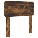 vidaXL Cadre de lit avec tête de lit Chêne fumé 90 x 200 cm Pin massif