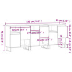 vidaXL Buffets 3 Pièces Blanc Bois d'ingénierie