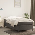 vidaXL Sommier à lattes de lit et matelas Gris foncé 90x200 cm Velours