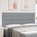 vidaXL Tête de Lit LED avec des lumières à LED Gris clair 200 cm tissu