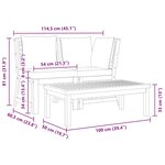 vidaXL Salon de jardin 3Pièces et coussin gris foncé Bois d'acacia solide