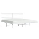 vidaXL Cadre de lit métal avec tête de lit blanc 180x200 cm