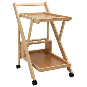 vidaXL Chariot de Cuisine avec Roues Marron Clair 65 x 40 5 x 76 5 cm