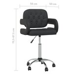 vidaXL Chaise pivotante de salle à manger Noir Similicuir