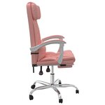 Chaise fauteuil siège pivotante de inclinable de bureau informatique étude similicuir rose 02_0024271