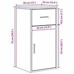 vidaXL Cabinet de Rangement en Chêne Noir Chêne Noir