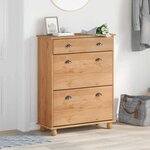 vidaXL Cabinet à chaussures avec tiroir ASKIM Marron 85 x 35 x 108 cm