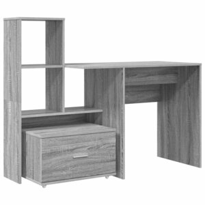 vidaXL Bureau Gris Sonoma 131 5 x 50 x 106 5 cm Bois d'ingénierie