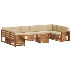 vidaXL Ensemble de canapés d'extérieur 11 Pièces Naturel et Beige