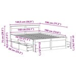 vidaXL Cadre de lit sans matelas avec tête de lit blanc 140x190 cm pin