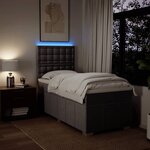 vidaXL Sommier à lattes de lit avec matelas Taupe 90x190 cm Tissu