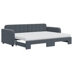 vidaXL Lit de jour avec gigogne et matelas gris foncé 80x200cm velours