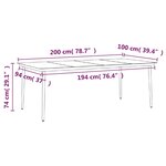 vidaXL Ensemble à manger de jardin avec coussins 9 Pièces noir