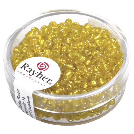 Perle rocaille garniture argentée Jaune Ø 2 6 mm 16 g