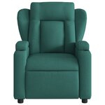 vidaXL Fauteuil de massage inclinable Vert foncé Tissu