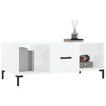 vidaXL Table basse Blanc brillant 102x50x40 cm Bois d'ingénierie