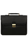 Porte documents homme Premium en cuir - KATANA - 2 soufflets - 38.5 cm - 31007-Noir