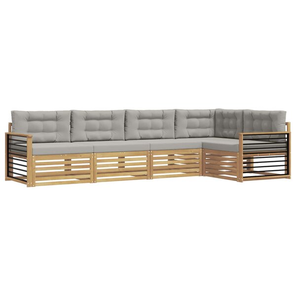 vidaXL Ensemble de canapés d'extérieur 6 pc Blanc et gris clair