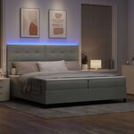 vidaXL Lit à ressorts avec matelas Gris clair 200 x 200 cm Velours