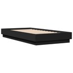 vidaXL Cadre de lit sans matelas noir 75x190 cm bois ingénierie