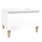 vidaXL Tables d'appoint 2Pièces Blanc brillant 50x46x35cm Bois ingénierie