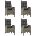 vidaXL Ensemble à manger de jardin coussins 5 Pièces noir et gris