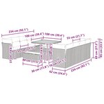 vidaXL Ensemble de canapé de jardin 11 Pièces Gris polyrotin