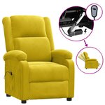 vidaXL Fauteuil inclinable électrique jaune velours