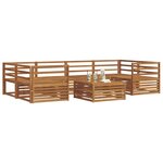 vidaXL Ensemble de canapés d'extérieur 7 Pièces Naturel
