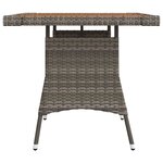 vidaXL Table de jardin Gris 70x70x72 cm Résine tressée et acacia