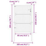 vidaXL Portail de jardin anthracite 105 x 200 cm acier