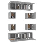 vidaXL Ensemble de meubles TV 8 Pièces Sonoma gris Bois d'ingénierie
