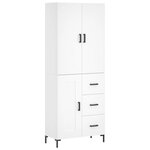 vidaXL Buffet haut Blanc 69 5x34x180 cm Bois d'ingénierie