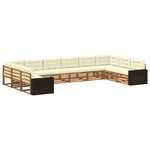 vidaXL Ensembles de canapés avec coussin 10 Pièces Bois d'Acacia Massif