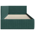 vidaXL Cadre de lit d'angle Vert foncé 100 x 200 cm Velours