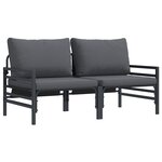 vidaXL Mobilier de jardin 2 Pièces Anthracite 80 x 80 x 71 cm Acier