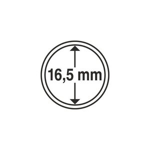 Capsules rondes 16 5mm pour monnaies de collection. Paquet - 10 capsules